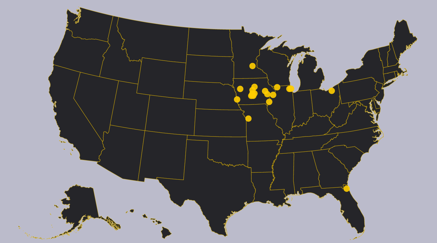 Iowa Football Recruiting map