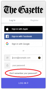 forgot password link