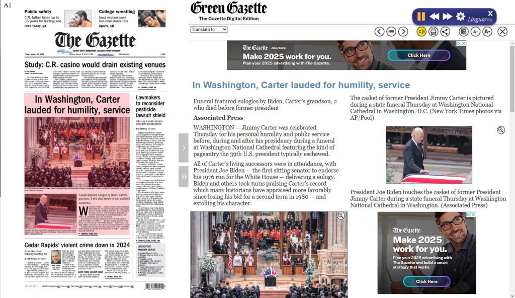 print puzzles in the Green Gazette by clicking the puzzle you want and then using the print icon on the top right menu