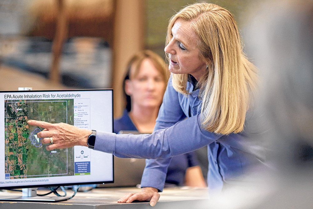Kristin Clay, general manager of the POET facility near Shell Rock, speaks Sept. 3 during a Shell Rock City Council meeting.