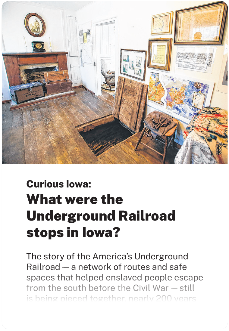 What were the Underground Railroad stops in Iowa?